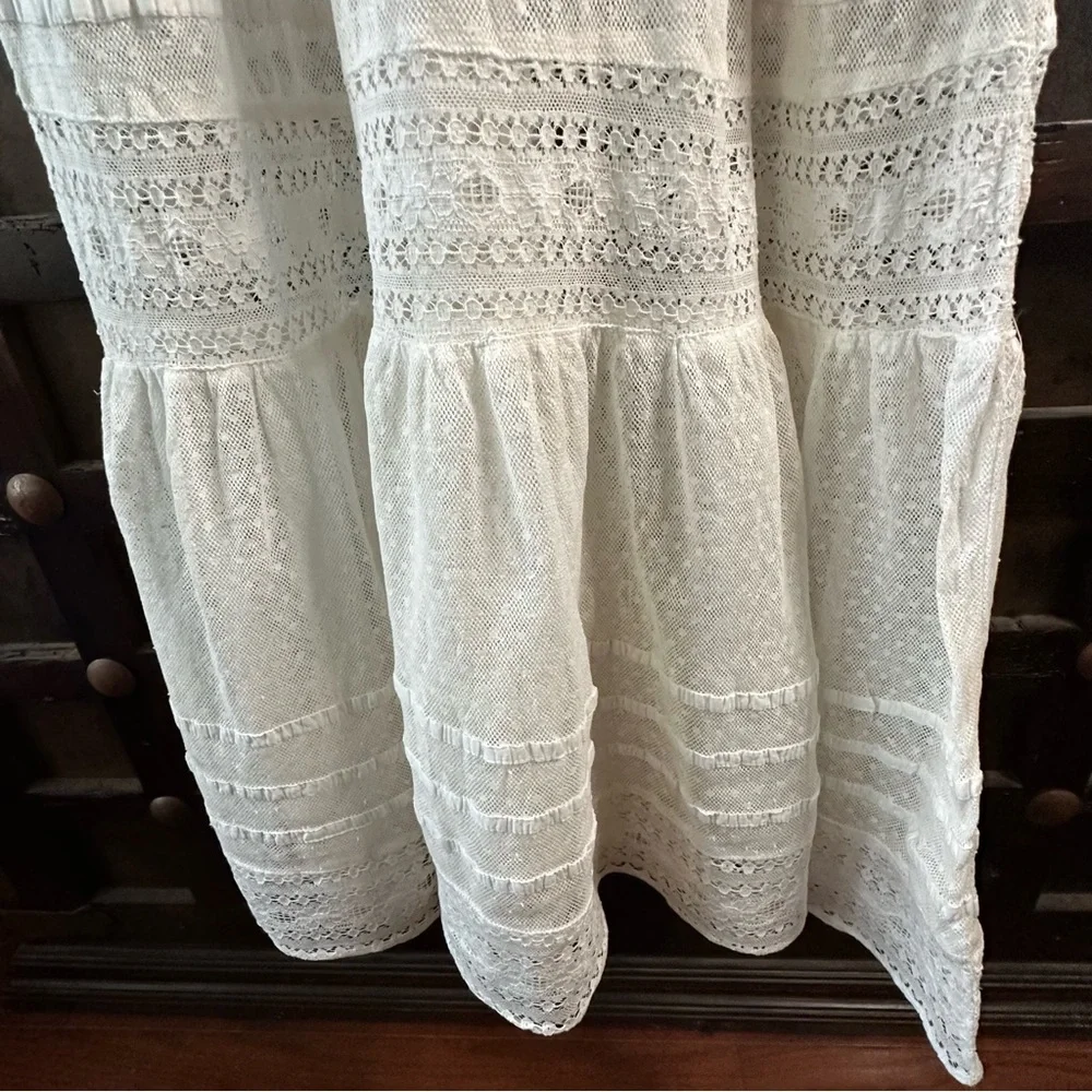 Free People Sz Small Earth Angel Maxi Dress Ivory Boho - Picture 5 of 11